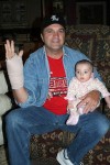 Larry Stephenson after carpal tunnel surgery with his daughter, Falon