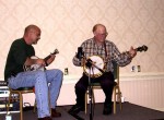 Sammy Shelor with Allen Shelton at the 2006 Roanoke Bluegrass Weekend