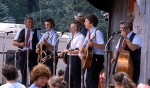 Clinch Mountain Boys 1980 - Curly Ray Cline, Larry Sparks, Ralph Stanley, Charlie Sizemore, Jack Cooke - photo by Fred Robbins